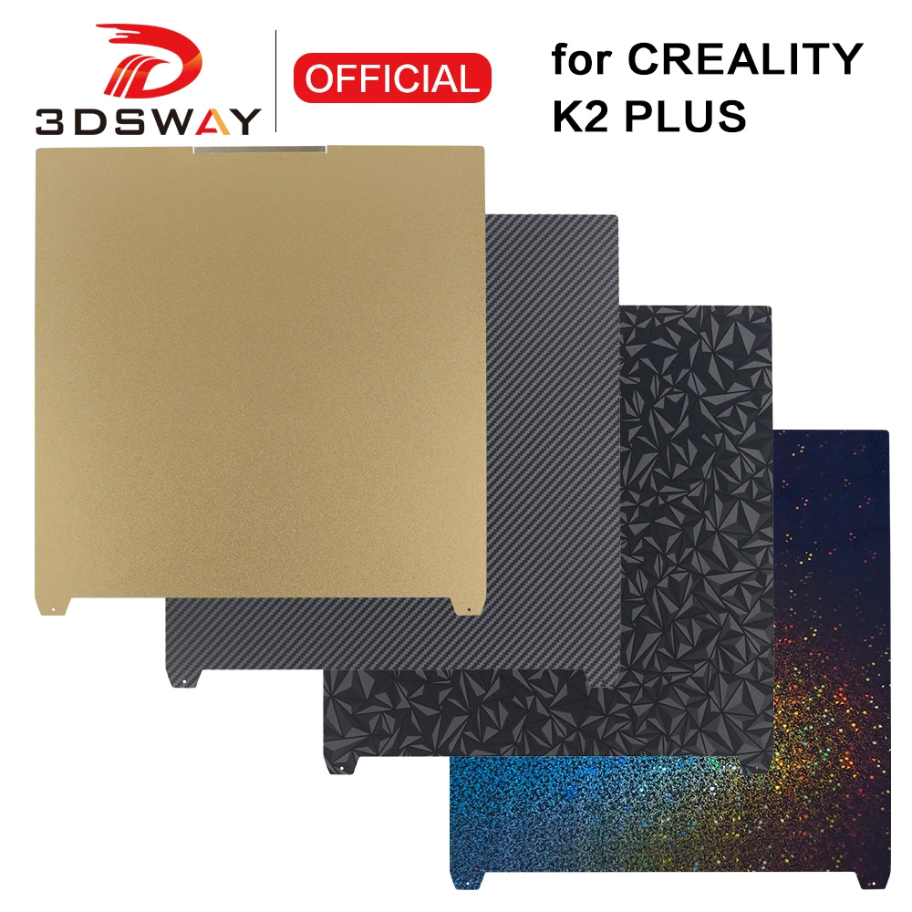 For Creality k2 plus build plate K2Plus Dual Textured Smooth PEO PET PEY PEI Build Plate Spring Steel Buildplate 370x370mm