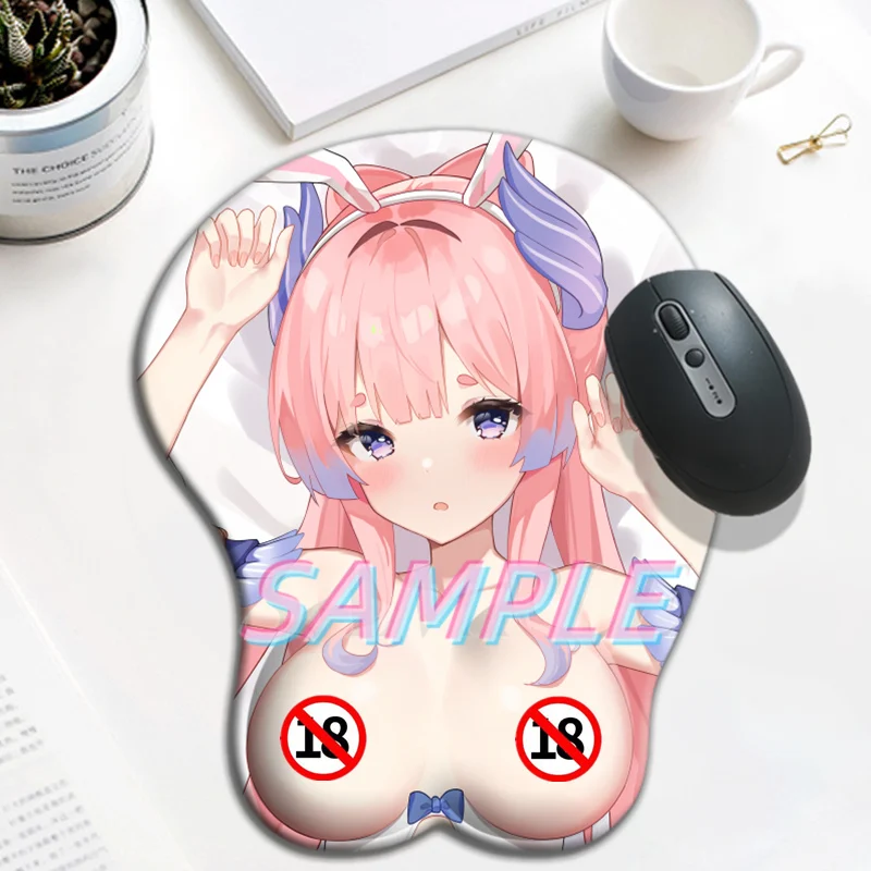 

Genshin Impact Sangonomiya Kokomi Boobs Mousepad with Wrist Rest Silicone Gel Mat 3D Oppai Mouse Pad Big Sexy Gamer Anime Cute