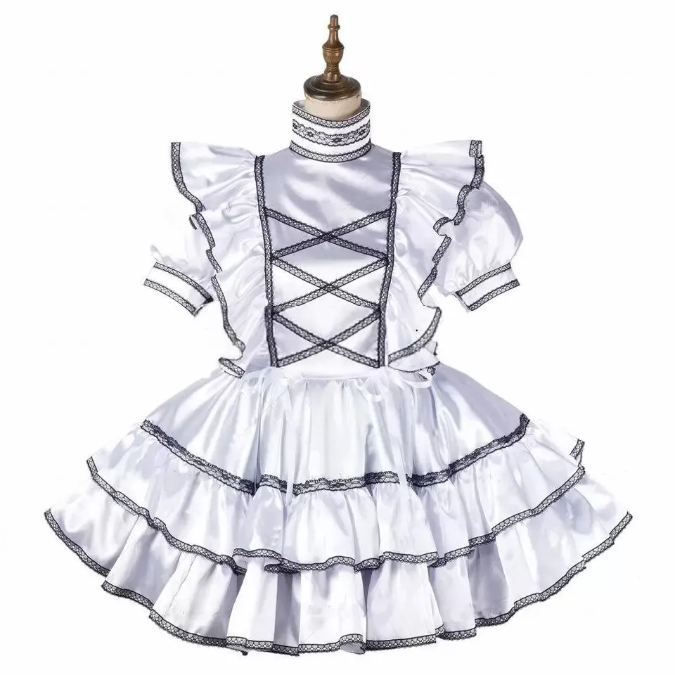 

Sissy Girl silver lockable dress French maid cosplay Costumes Tailor-made