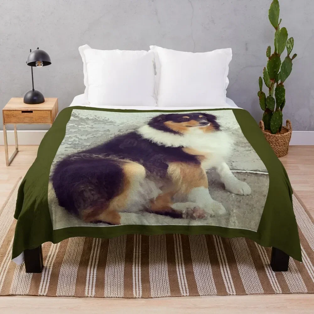 

Aussie - Australian Shepherd by Iritof Throw Blanket Picnic warm for winter Plaid on the sofa Beach Blankets