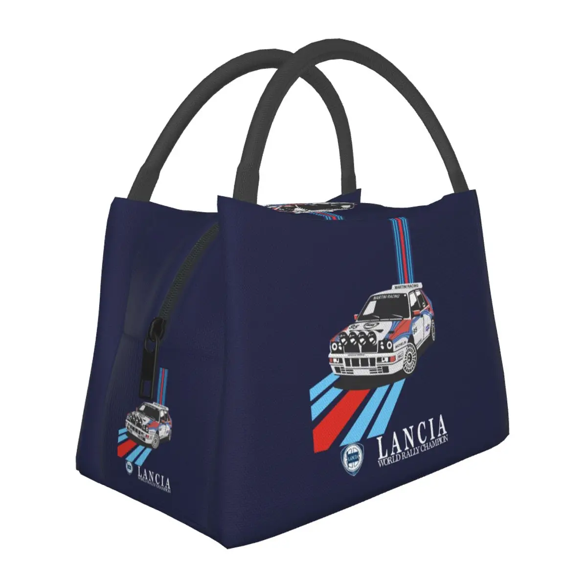 Lancia Martini Racing World Rally Champion Lunch Bags Insulated Bento Box Portable Lunch Tote Picnic Bags for Student School