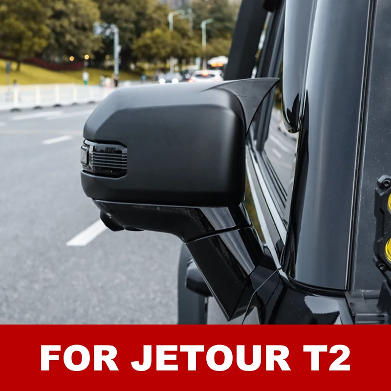 

For Chery Jetour T2 Car Bull Horn Rearview Mirror Protective Cover Exterior Mod Accessories