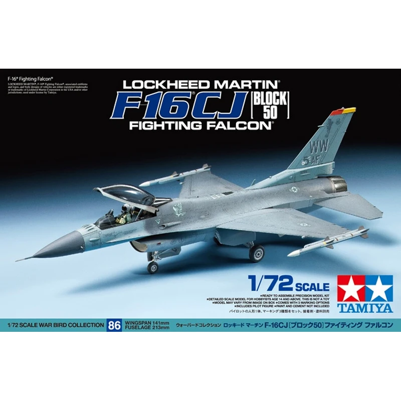 Plastic Assembled Military Model Tamiya-60786 1/72 U.S F-16CJ Fighting Falcon Air Defense Suppressed Fighter model kit