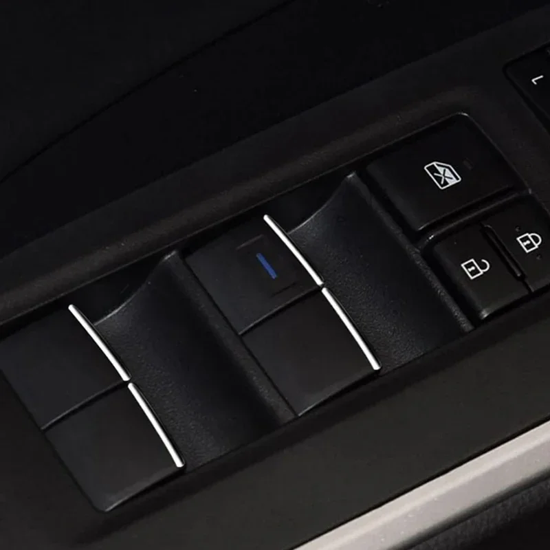 ABS Chrome Car Window Lifter Button Sequins Cover Trim  Accessories For Toyota CHR C-HR Sienna Fortuner 2016 - 2021 - view 2