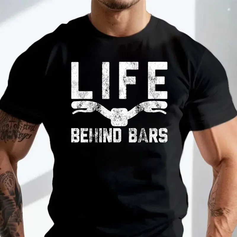 

Mens Life Behind Bars T Shirt Funny Cycling Bike Graphic Cycologist Novelty Fashion Men O-Neck Cotton Casual Tshirt