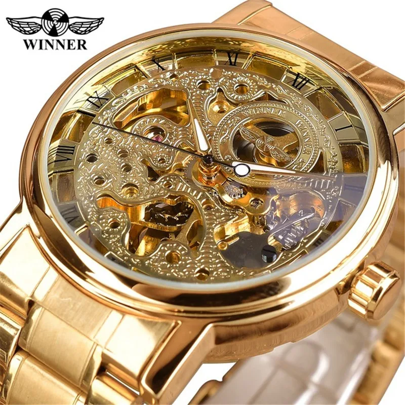 Free Shipping OUTLETSDirect Sales Winner Fashion Casual Automatic Watch Black Men's Mechanical Wrist Wat