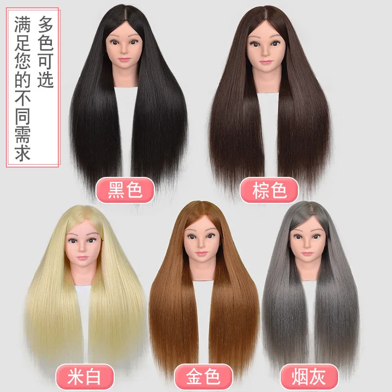 Model Kepala Penata Rambut Rambut Asli Penuh Magang Dapat Keriting Wig Kepala Praktek Rambut Dikepang Makeup Model Kepala Boneka