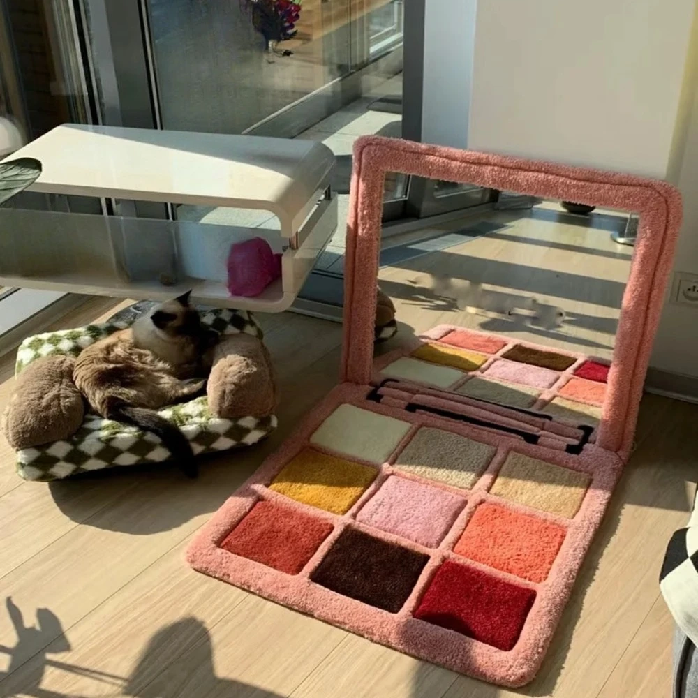 

Eyeshadow Palette Colorful Carpet Style Mirror Creative Home Decor Bedroom Bedside Ornament Gift 100cm*200cm