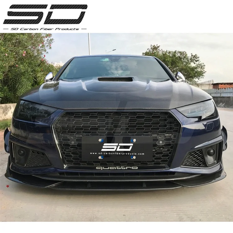 SD Design Dry Carbon Fiber Body Kits Front Bonnet Hood For S4 B10