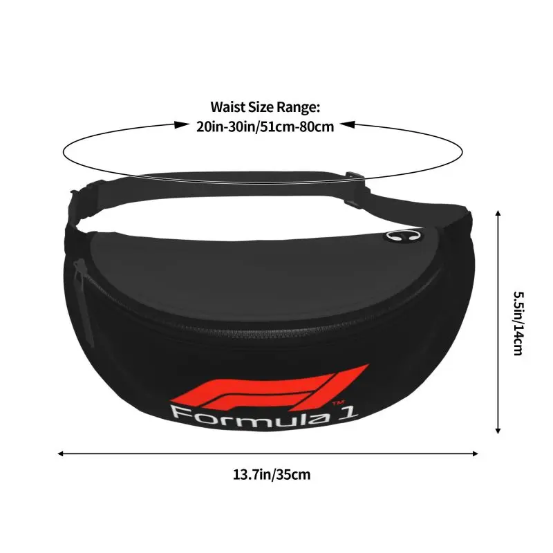 Formula 1 Logo Print Fanny Pack Lightweight Crossbody Bags Unisex Waterproof Large Waist Bag for Travel Sports Cycling Running