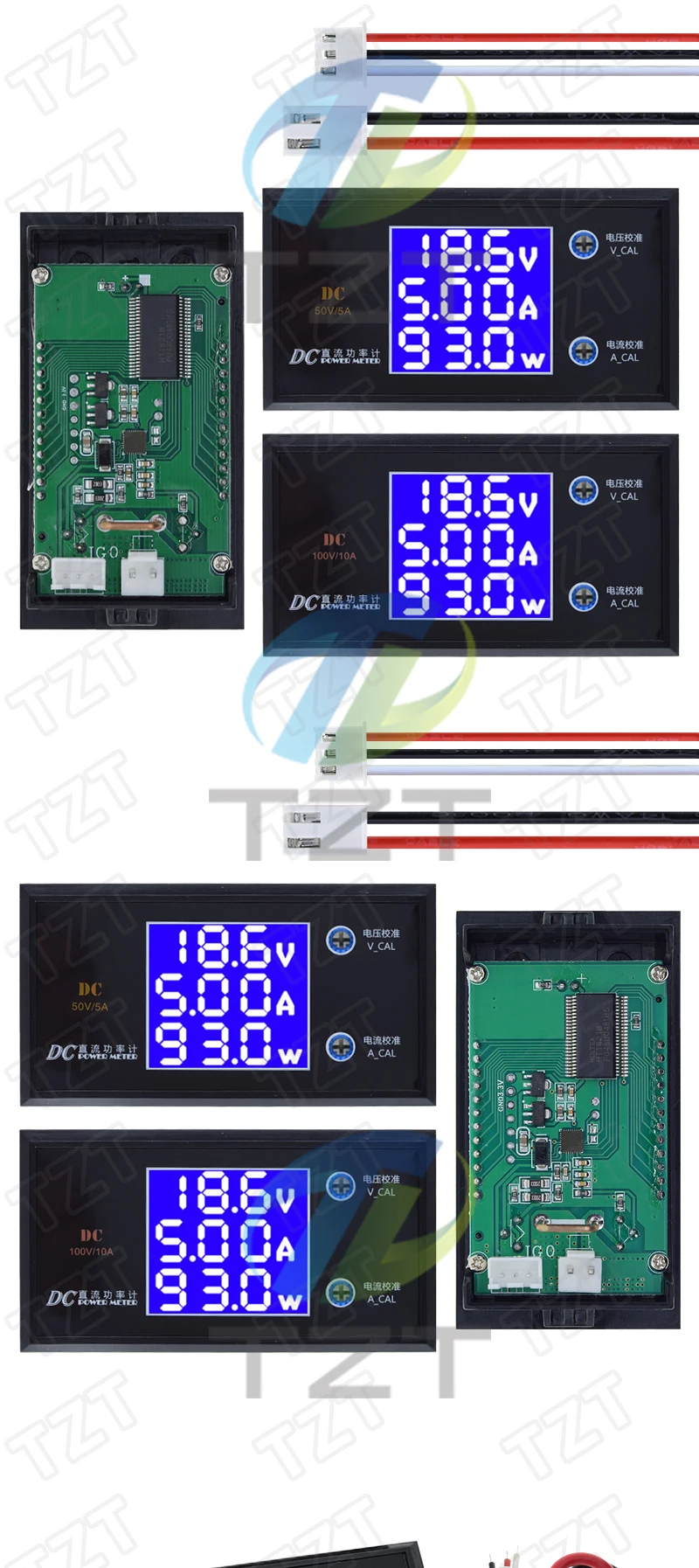 LCD Digital Voltmeter Amperemeter Wattmeter Spannungs-Strom-Leistungsmesser Volt-Detektor Tester Monitor DC 0 bis 100V 10A 1000W – Detail 4