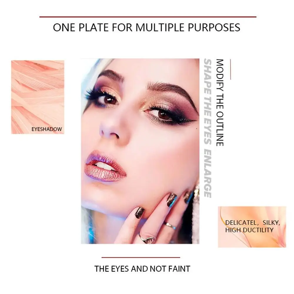 9-Color Eye Shadow Palette Fashion Glitter Long Lasting Eye Makeup Tool Natural Sweat Proof Cosmetic Tool Girl