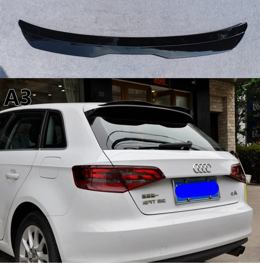 Carbon Fiber Color Car Spoiler For Audi A3 Sportback aleron 2014 2015 2016 2017 2018 2019 ABS Tail Rear Wings Hatchback Spoiler