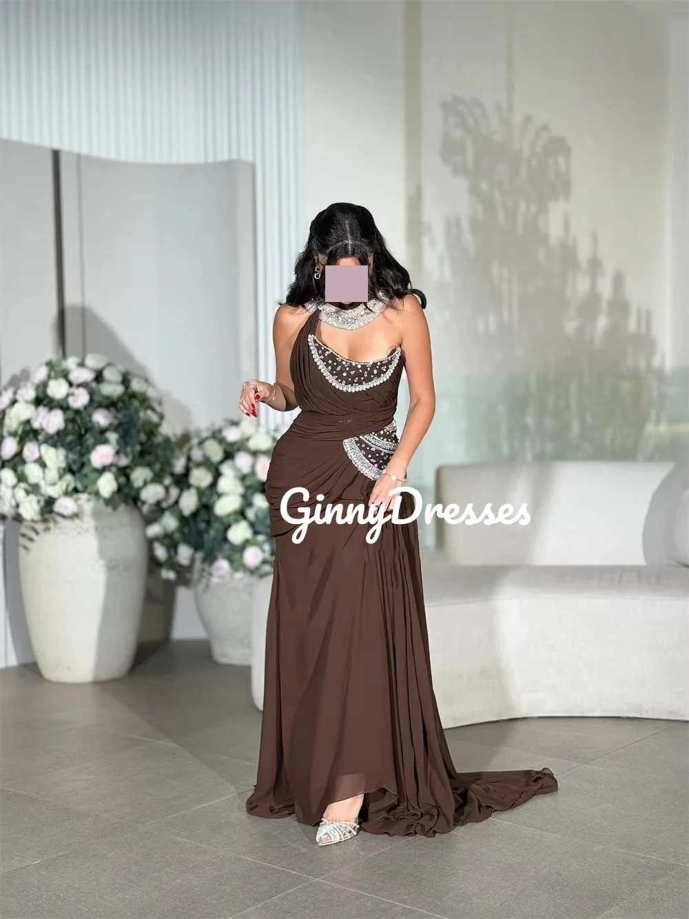 Vestidos de noite femininos personalizar plissado a linha decote colher vestidos de ocasião formal até o chão com zíper até vestidos sem mangas