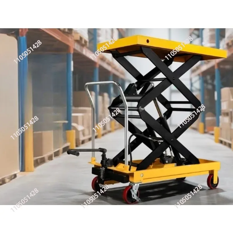 Lifting Platform Hydraulic Car Lift Table Cart Heavy Duty Double Shear Wheelbarrow for Repair Motorcycl