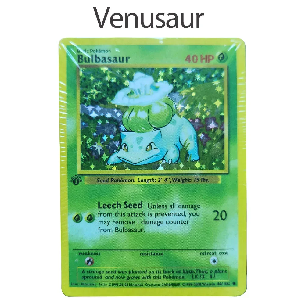 DIY Pokémon Homemade Series Bulbasaur Venusaur Flash Card Fine Workmanship Anime Peripheral Game Collection Card Holiday Gift