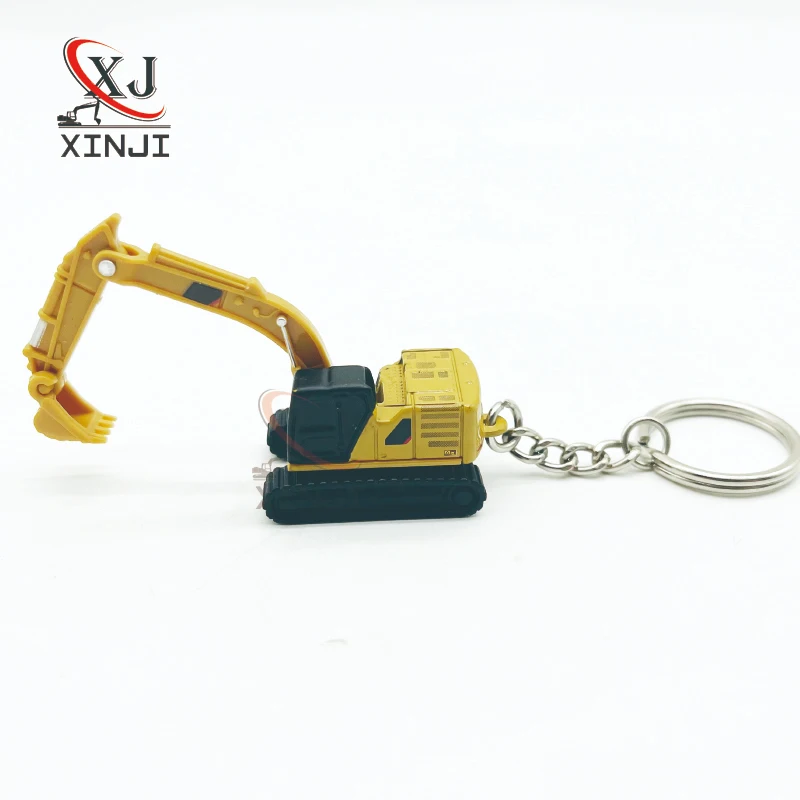 Roller Loaders Backhoe Shovel Truck Car Model Key Chain Ring Holder Bulldozers Digger Machines Gifts Metal Excavator Keychain