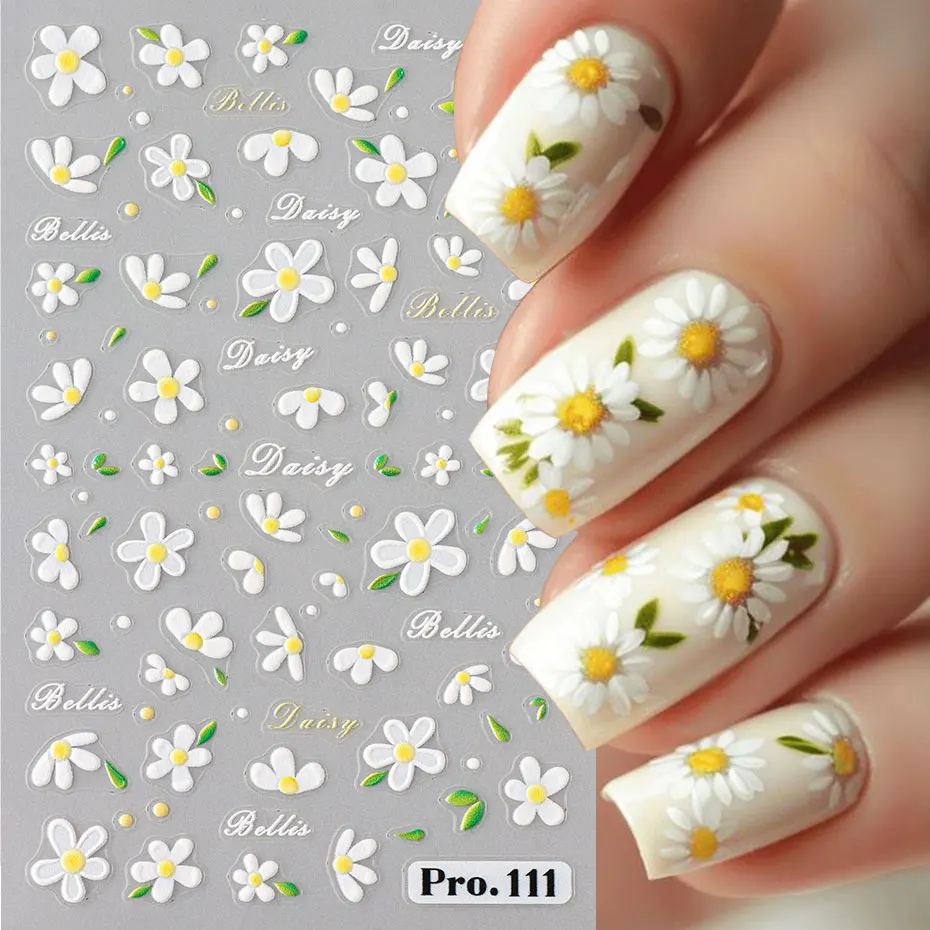 Autocollants pour ongles 5D en relief, décalcomanies à motif de CÔTÉ cinelle, pétales de fleurs, breloques adhésives, décor de curseur de manucure, 2 pièces