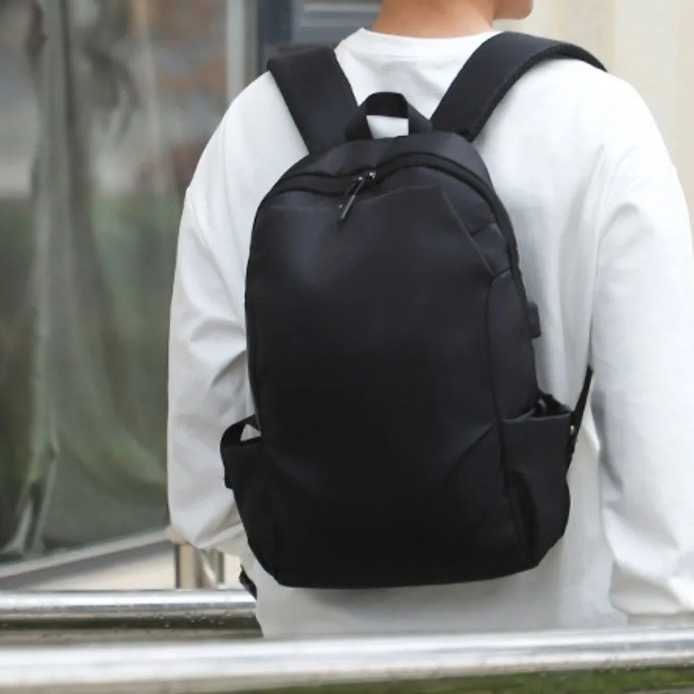 Simple Bag Large-capacity Student School Bag Multi-pocket Fashionable Casual Backpack Nylon Breathable Men Backpack Daily Use