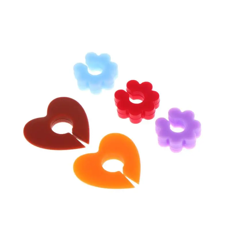 Silicone Glass Markers Heart Flower Collection Set of 12 for Dinner Parties and Celebrations