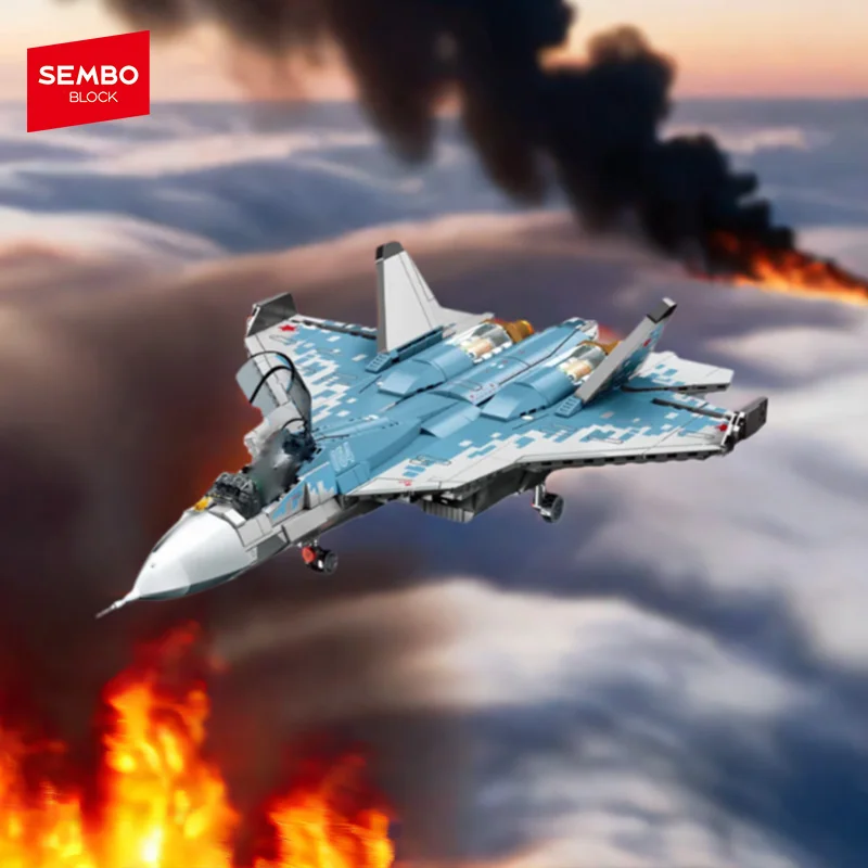 Klocki SEMBO BLOCK Myśliwiec Stealth Wojskowy z Bronią Model Samolotu Myśliwskiego Klocki Zabawki dla Chłopców Prezenty Świąteczne