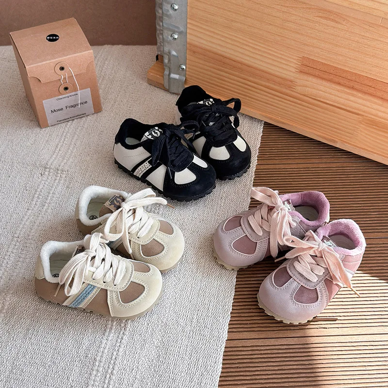 

Children Casual Shoes for Girls 2025 Autumn Winter New Fashion Korean Style Soft Bottom Anti-slippery Versatile Outside Shoes