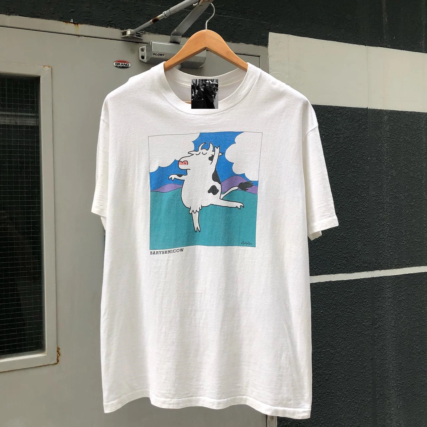 Xiao Chen Story Multi 260g Heavyweight Pure Cotton Cartoon Cow Print Couple Short Sleeve T-Shirt Fun And Original Design
