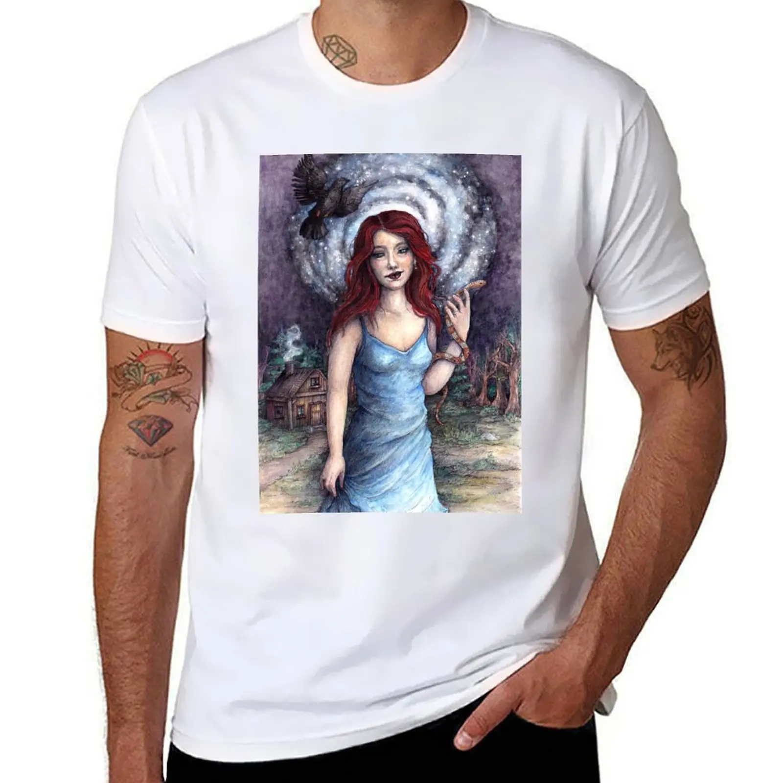 Black Dove (Tori Amos Fan Art) T-Shirt Basic Plain Short Sleeve Crew Neck Tee