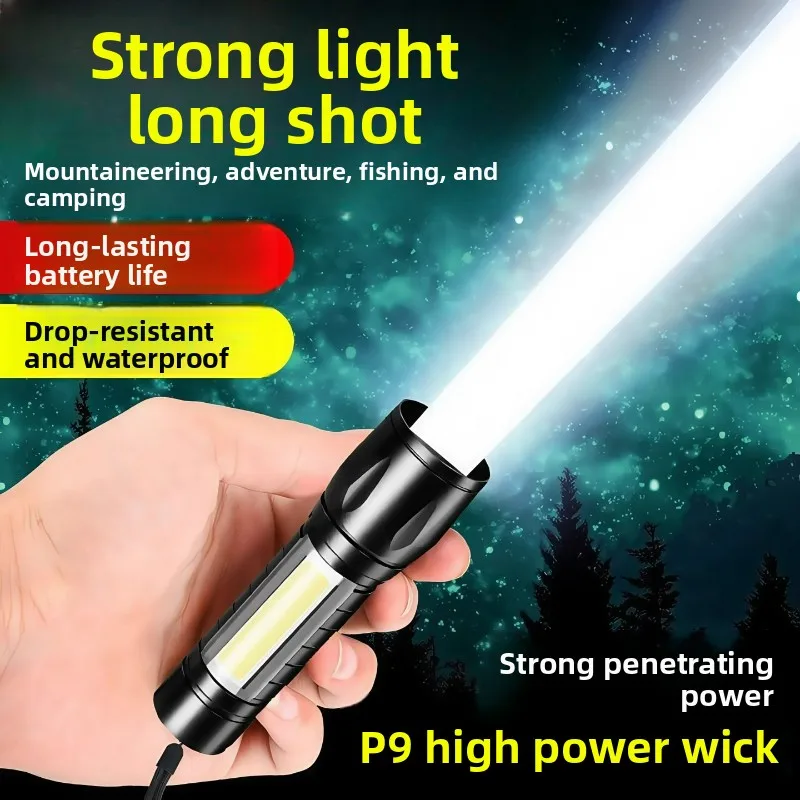 Rechargeable USB Flashlight, Super Bright Long-Range Outdoor Emergency Light, Waterproof Mini Tactical Flashlight for Home Use