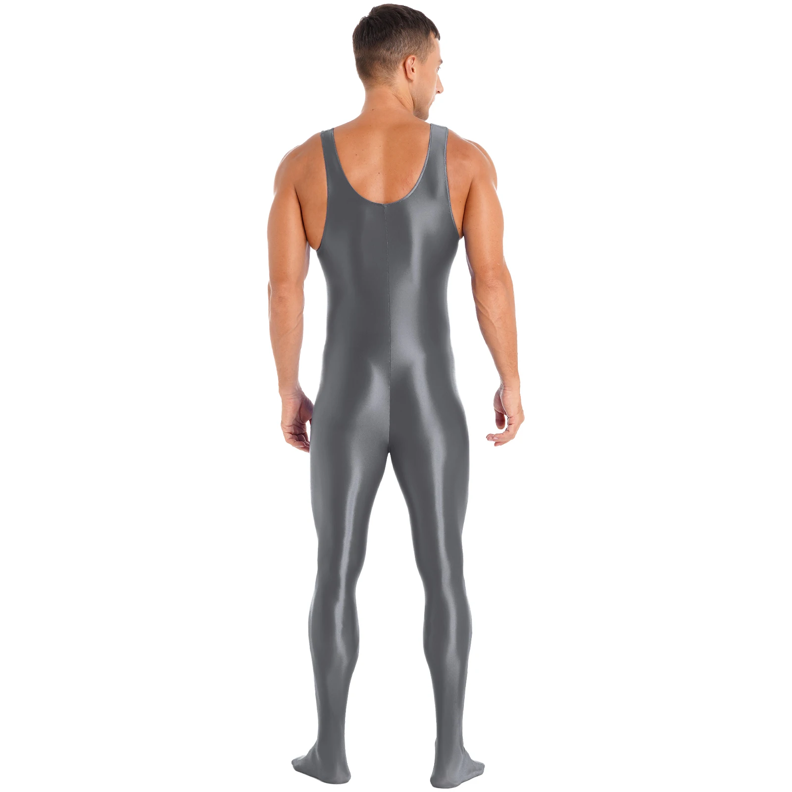 Strong Men Sport Muscle Exercise Jumpsuit Sleeveless Full Body Stretchy Slim Body-stocking for Gym Yoga Fitness Sport Costumes