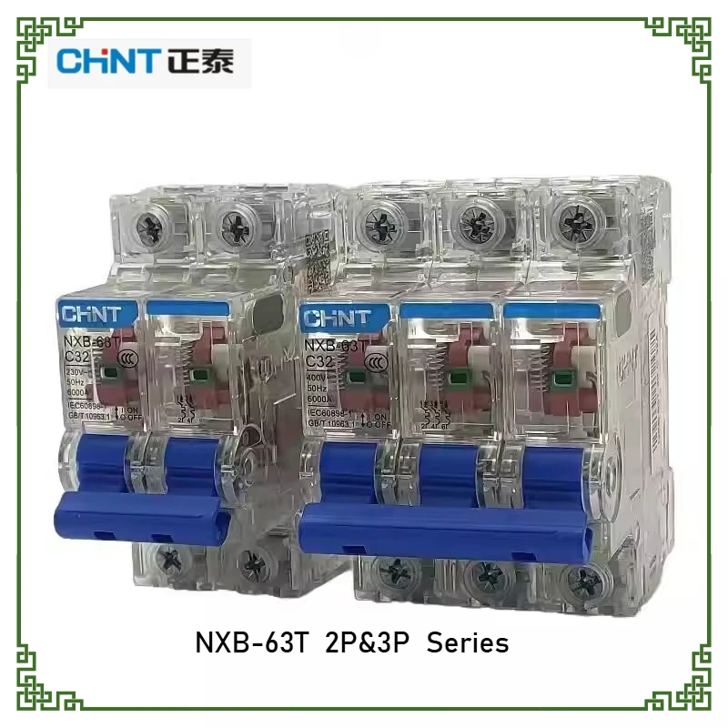 

Оригинальный прозрачный выключатель Chint NXB-63T 2P/3P 10A-63A DZ47, замена основной выключатель для дома и малого бизнеса