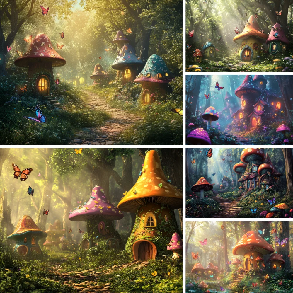 

Magical Fairy Forest Photography Background Dreamy Garden Wonderland Backdrop Birthday Party Decoration Baby Shower Supplies