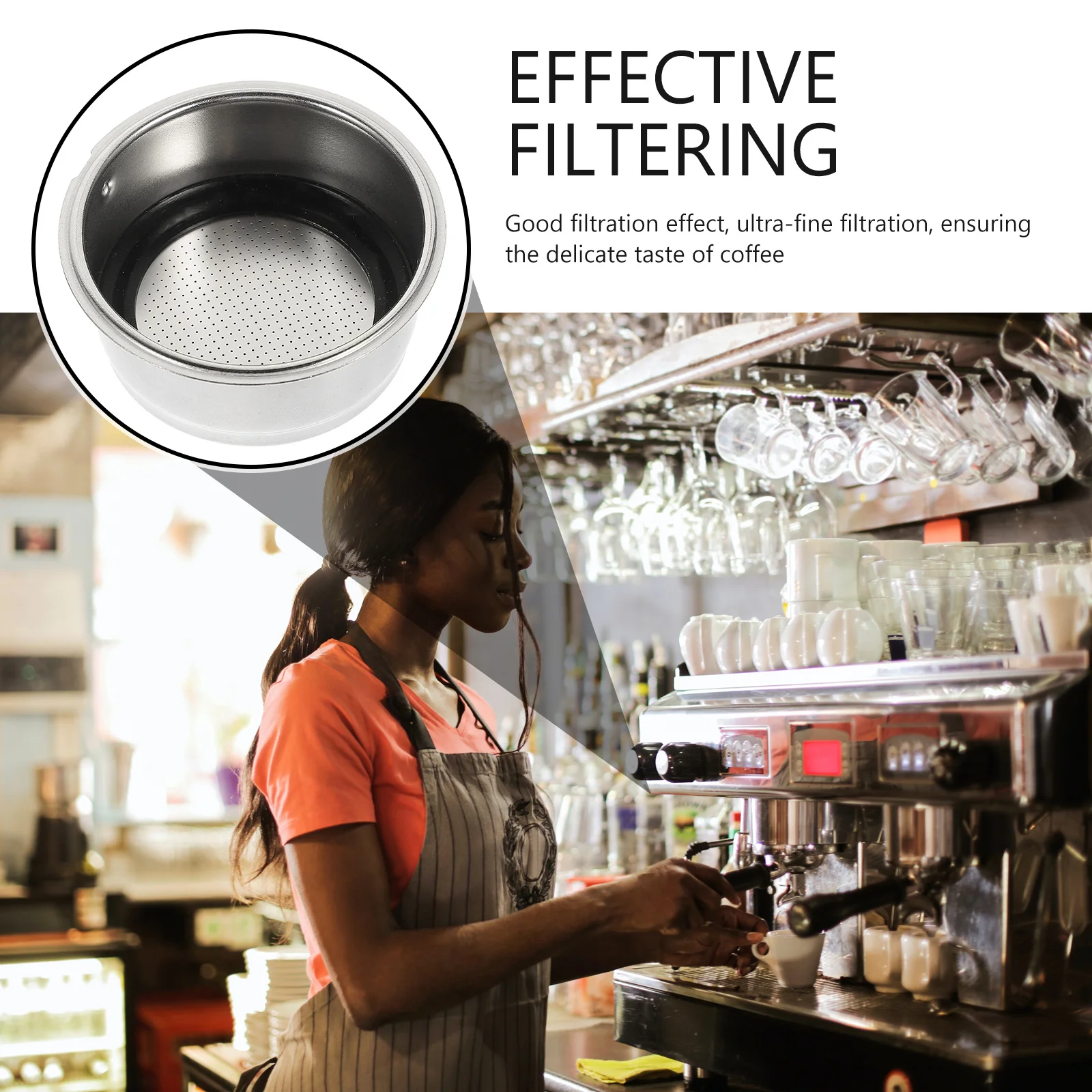 

Многоразовая корзина с фильтром для кофе из нержавеющей стали, съемное ситечко для порошка эспрессо, практичный фильтр для кофемашины