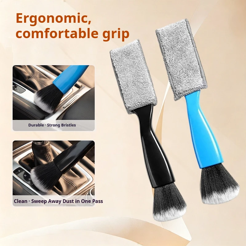 2/1 Piece with Random Color, Dual-Head Two-In-One Cleaning Brush, Car Detailing Brush, Interior Cleaning Tool, Car Air Vent Brush