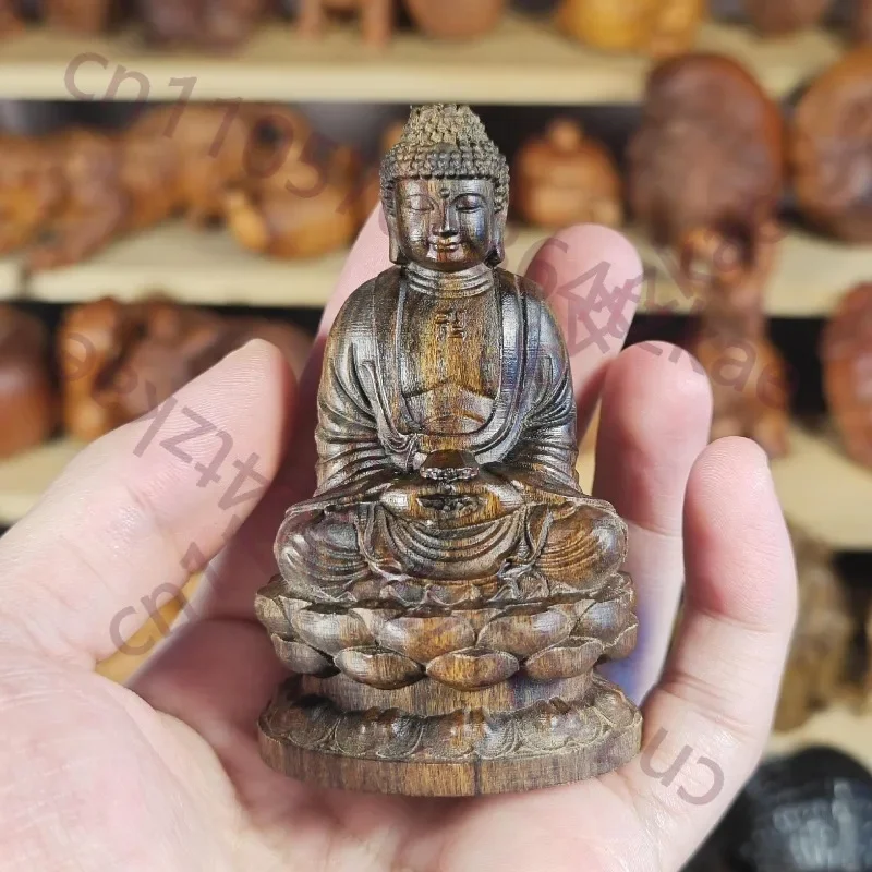 Hand-Carved Agarwood Buddha Statue - 3.15