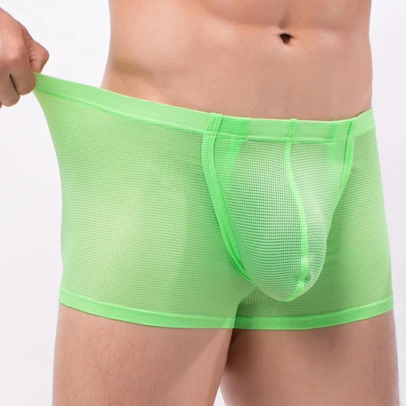

Men's Mesh Boxer Shorts Breathable Quick-Drying Sexy Open Front Boxers Lingerie