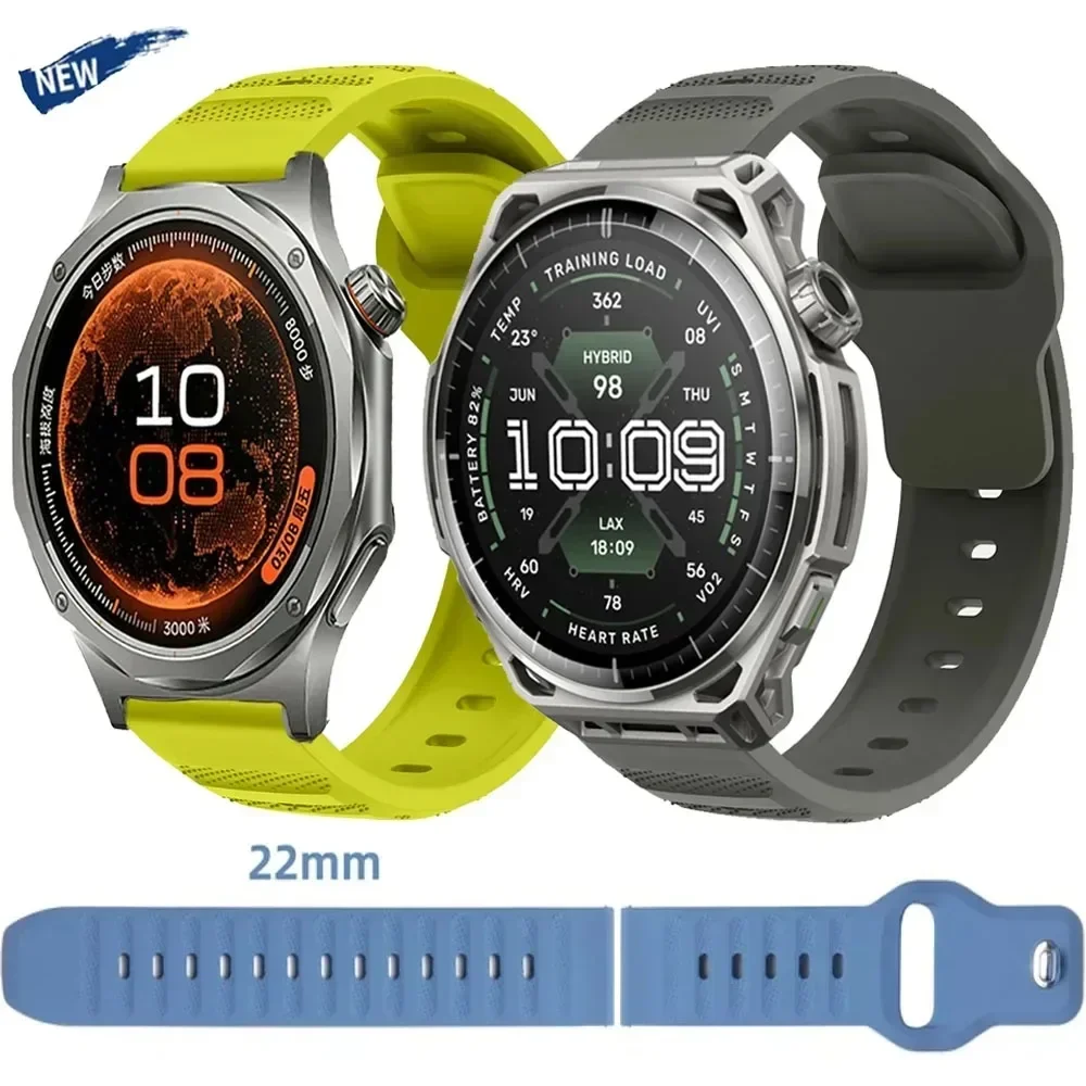 22mm 20mm Silicone Strap for Oneplus Watch 4/Lite/OPPO X3/X2/S/Amazfit Active 3/Max/Bip Max/6/5/Balance 3/2/GTR 4 Bracelet Band