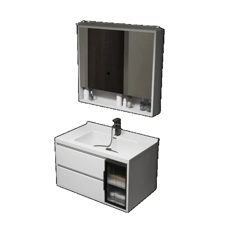 Ceramic Integrated Washbasin Bathroom Cabinet Combination Modern Minimalist Light Luxury Washbasin Set Toilet Furniture