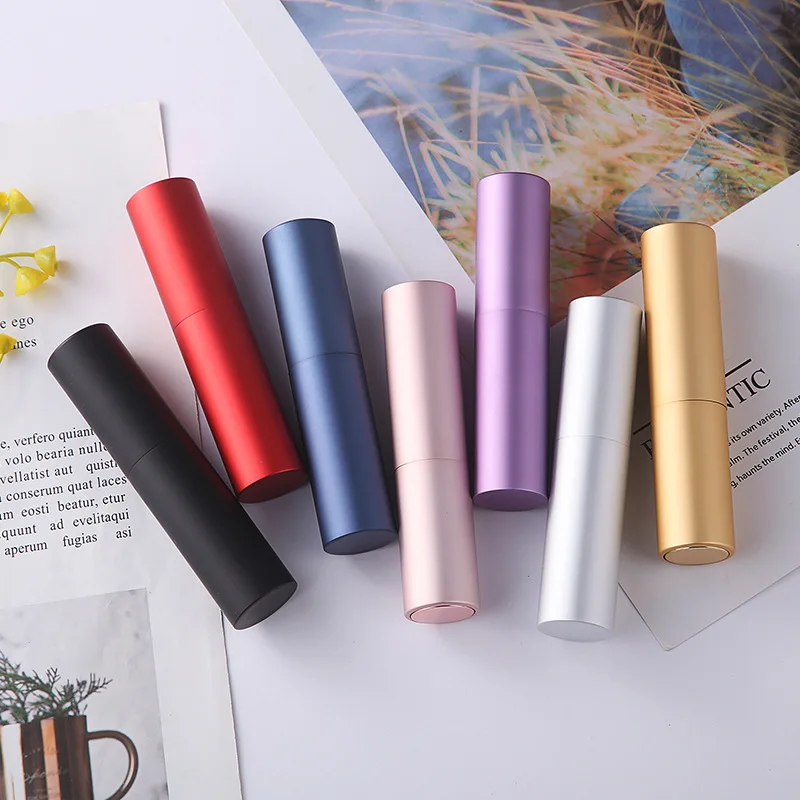 1pc 10ml Spray Perfume Bottle Rotary Head Metal Glass Refillable Travel Portable Case Tank Aluminum Nozzle Cosmetic Container