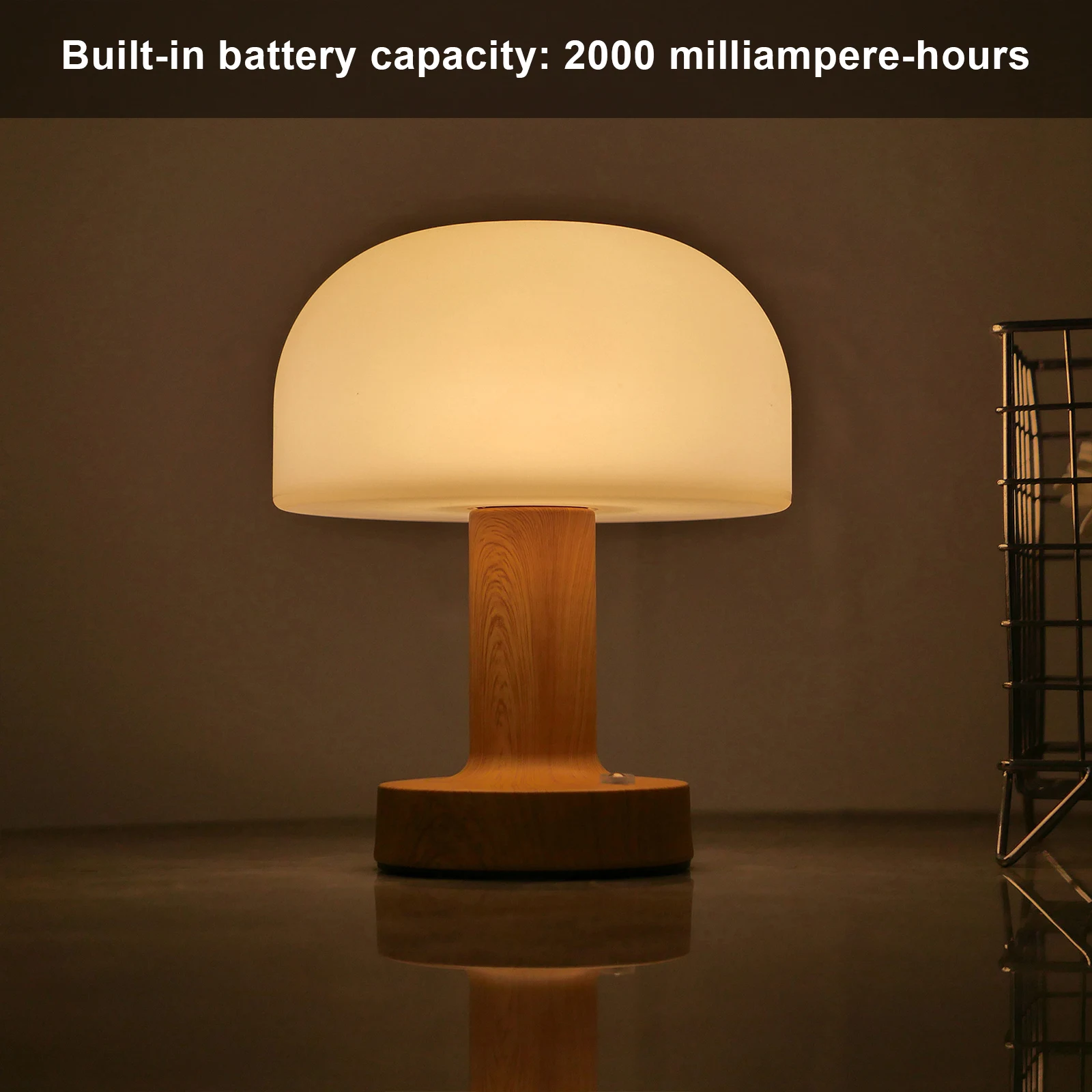 Modern Mushroom LED Table Lamp Retro Touch Control Dimming Night Light Retro Atmosphere Lantern for Home Decor USB Rechargeable