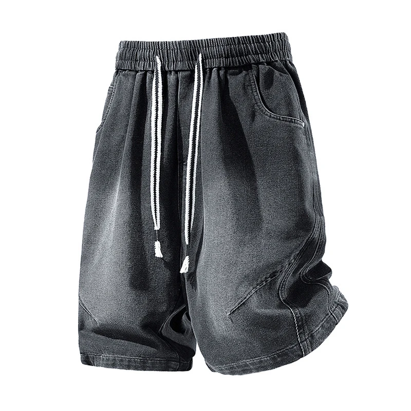Plus Szie 8XL Denim Shorts Men Summer Elastic Waist Jeans Shorts Baggy Cargo Shorts Fashion Streetwear Short Pants Male Big Size view 3