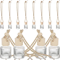 12pcs 8ml Hanging Auto Perfume Pendant Diffuser Empty Pendant Perfume Aromatherapy Bottle Clear Glass Refillable Ornament Vials
