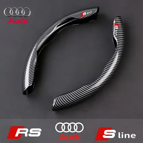 아우디 S3 S4 S5 S6 RS3 RS4 Q3 Q5 Q7 Q8 TT A3 A4 A5 A6 A7 A8 S 라인 탄소 섬유 자동차 핸들 커버 자동차 액세서리