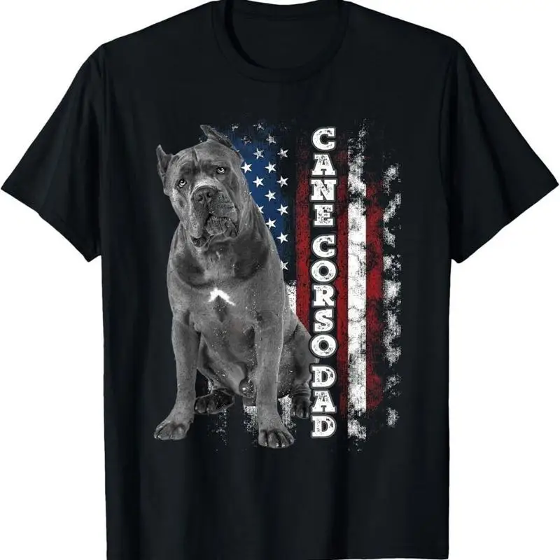 Cane Corso Dad Dog Owner Italian Mastiff USA American Flag Unisex T-Shirt