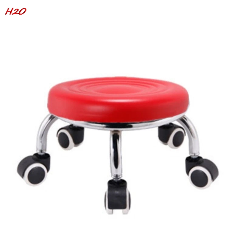 H2O Mobile Stool Children\'s Toddler Stool Floor Wiping Roller Dining Pedicure Shoe Change Retractable Lounge Drop-shipping