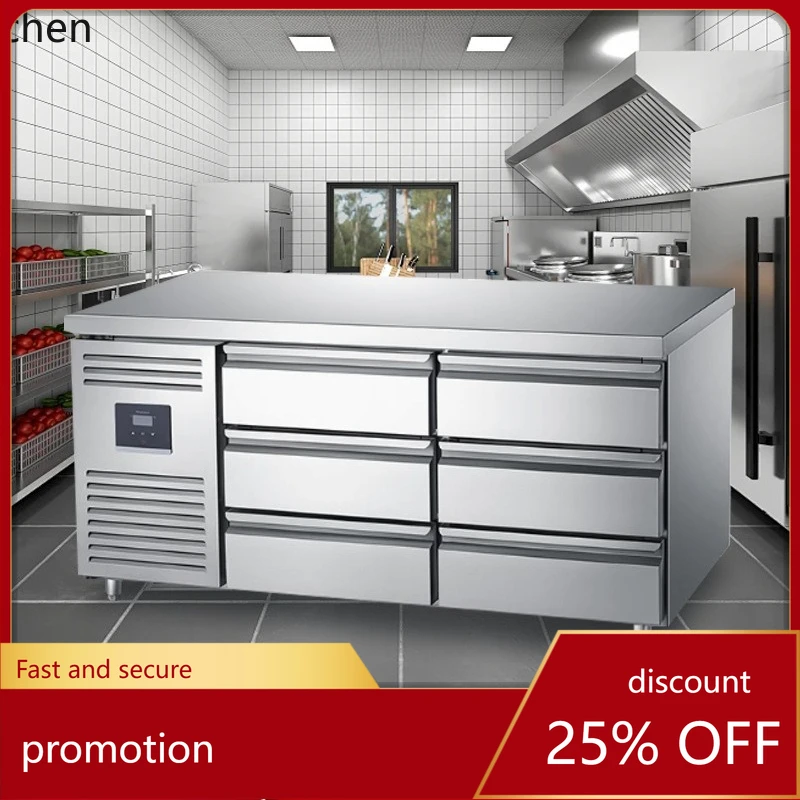 HXL Refrigerated Cabinet Drawer Workbench Kitchen Refrigerator Operation Table Freezer