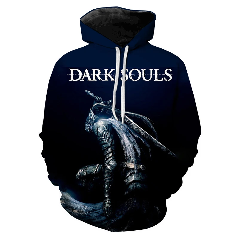 Dark Souls Game 3D bluzy z kapturem z nadrukiem mężczyźni kobiety moda Streetwear bluzy oversize z kapturem męskie swetry dres odzież męska