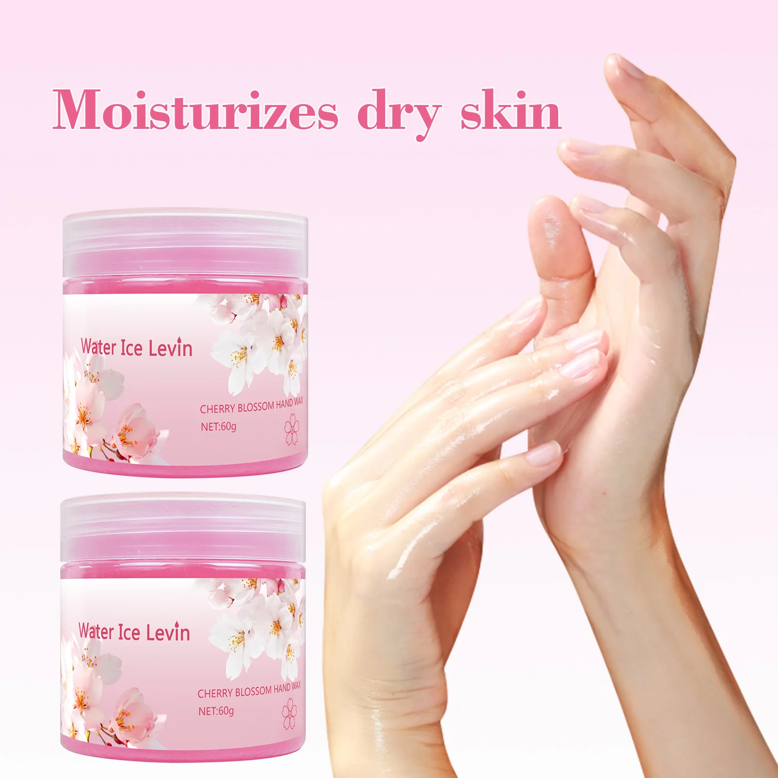 Water Ice Levin Hand Mask with Cherry Blossom Fragrance for Effective Hydration and Moisture Retention and Crack Prevention