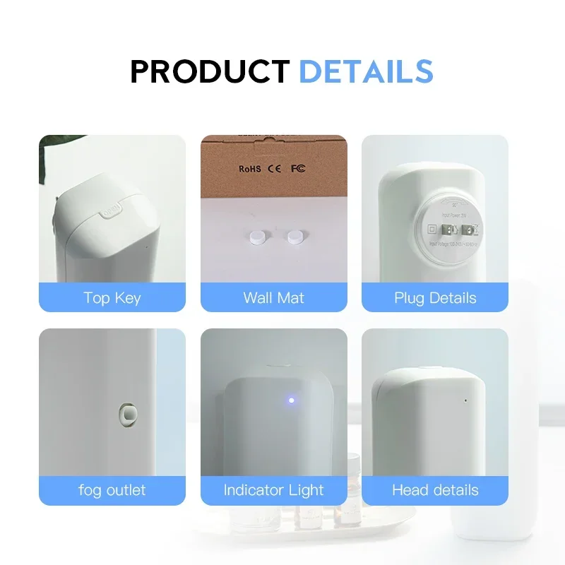 NAMSTE Diffuser minyak esensial Aroma pintar, kontrol aplikasi Bluetooth Diffuser Aroma dinding Plug-in, deodoran penyegar udara rumah 300m Amu