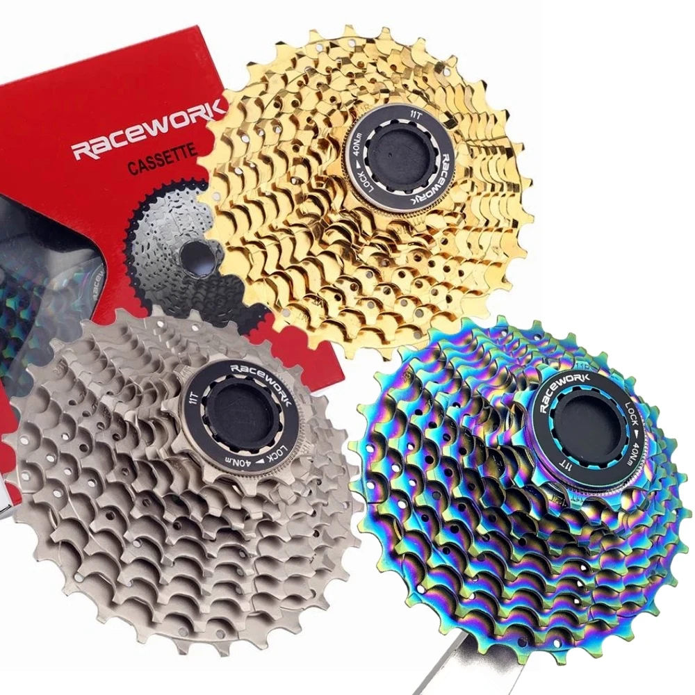 Road Bikes Cassette 11 Speed Gravel Bicycle Accessories Wheels 11v Freewheel 11S 11-28T 11-36T 11-32/34T Sliver Golden Rainbow